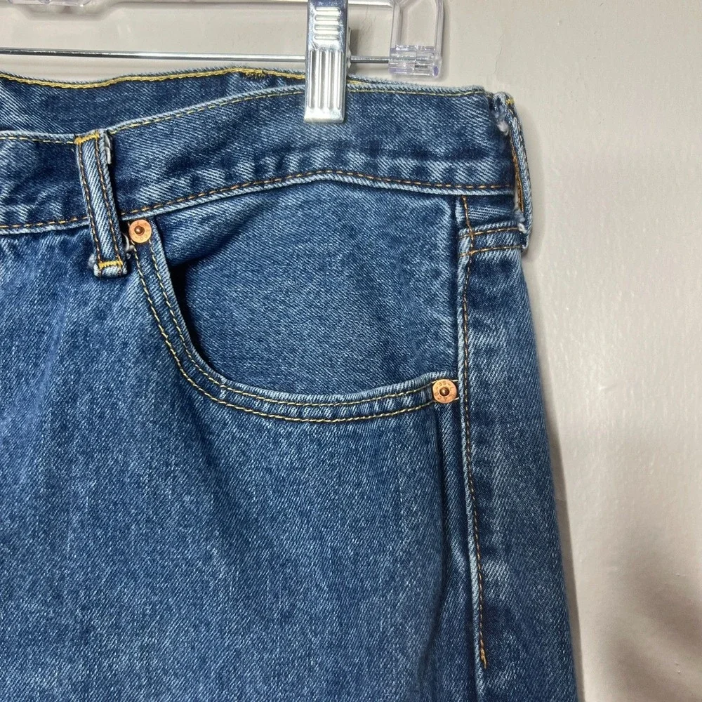 Levi's Jeans Mens 505 Regular‎ Fit 40x32 Dark Stonewash Blue 505 Straight Cotton